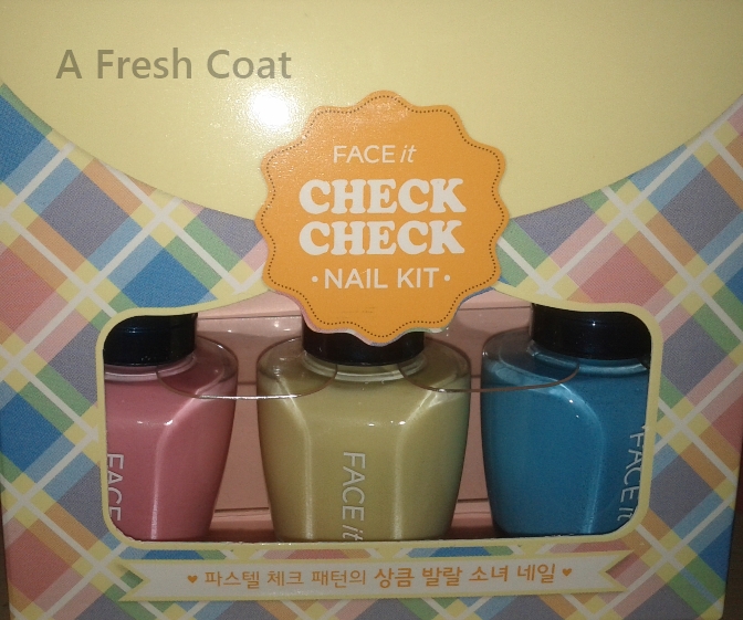 The Face Shop Face It Check Check Nail Kit #01 - Pastel Check